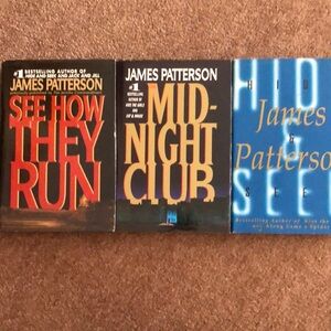 James Patterson hardcover books See How They Run, The Midnight Club, Hide & Seek